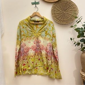 Jasmine KC Embellished Beaded Floral Bohemian Blouse
